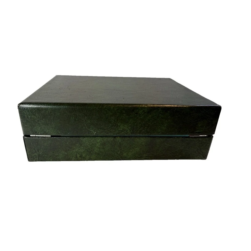 Vintage Country Club Golf Gift Box Empty Case with Polished Brass Metal Accent